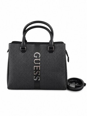 GUESS Damen Handtasche Schwarz Shopper Tote Bag Logo Schultertasche Elegant