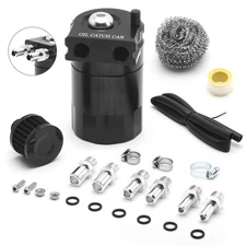 Oil Catch Can Kit Reservoir Baffled Tank with Breather Filter Universal Aluminum