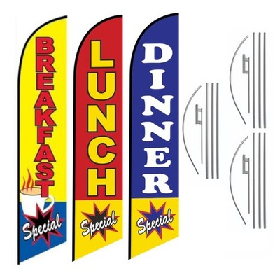 Lunch Dinner and Break Fast Special - Restaurant Outdoor Advertising Feather...