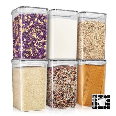 6 Pack Airtight Food Storage Container Set with Locking Lids (6.5L/219.79 oz)