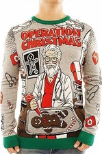 Funny Doctor Santa Operation Christmas Ugly Sweater Medical Gingerbread Novelty