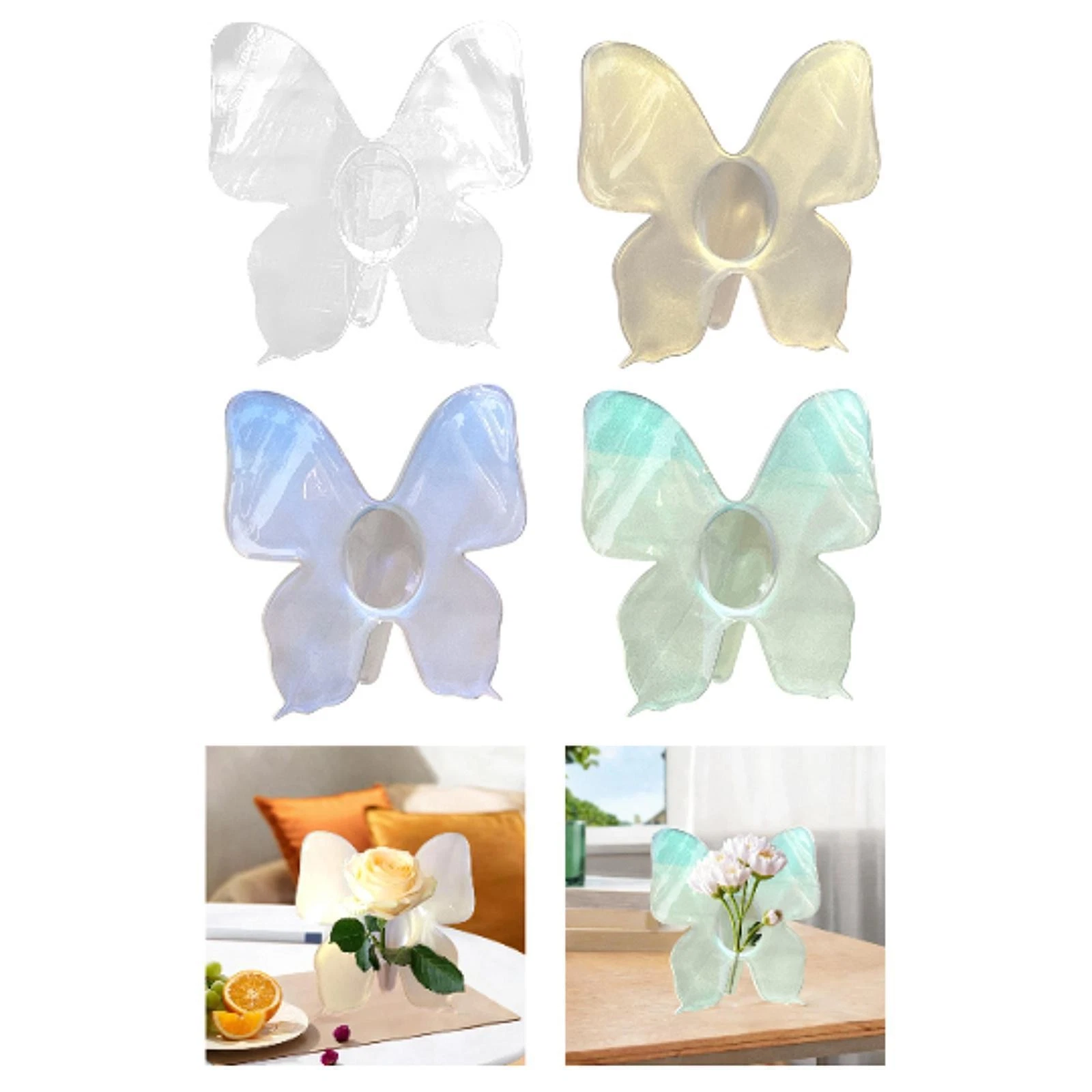 Acrylic Butterfly Vase Flower Arrangement Crafts Wedding Gift Floral Accessory