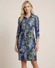 Jones New York Womens Snakeskin Print Shirt Dress Size 4 Artsy Classic Chic