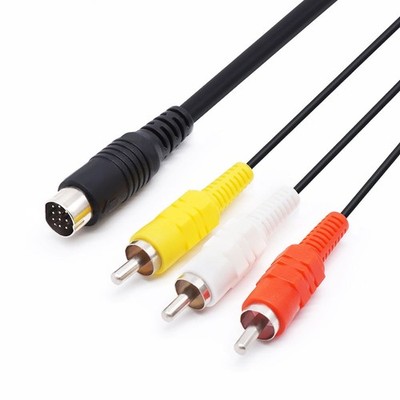Audio Video AV Composite RCA Cable for Sega Saturn Console 1.8M, 6FT .