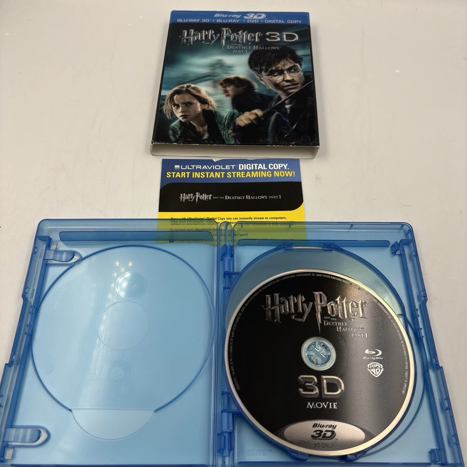 Harry Potter And The Deathly Hallows Blu-Ray 3D + DVD Part 1 &2 W/ 3D Slipcover - Image 4 of 4