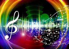 Rainbow Music Backdrop 7x5ft