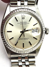 Rolex Datejust Stainless Steel Stick Markers Silver Dial Watch 1603