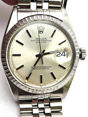 Rolex Datejust Stainless Steel Stick Markers Silver Dial  Watch 1603