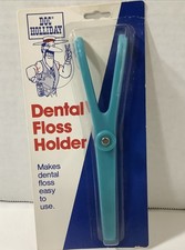 Doc Holliday Dental Floss Holder Handle for Easier Teeth Flossing Vintage Blue