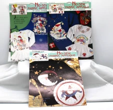 90s Christmas No-Sew Fabric Applique Daisy Kingdom VTG Santa Designs Lot Of 3