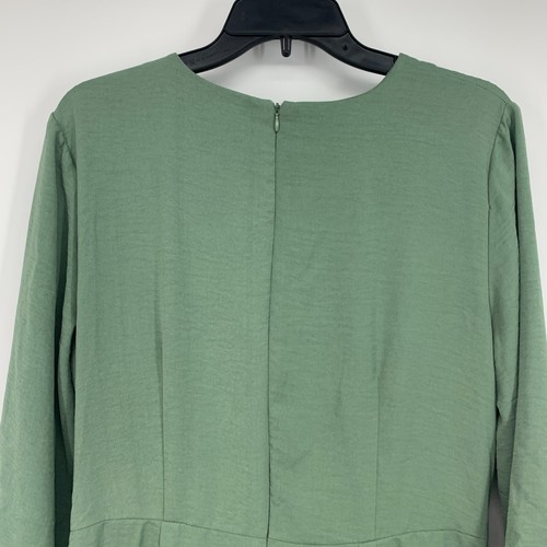 Cato Dress Womens Size Large Green V Neck Belted Flowy 3/4 Sleeve - Picture 7 of 11