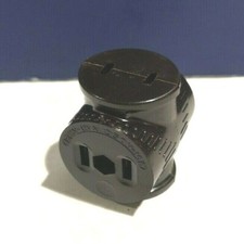 2-PK Brown Cord Connectors with 2 Female Outlets VINTAGE 125V 15A 250V 10A 41-B