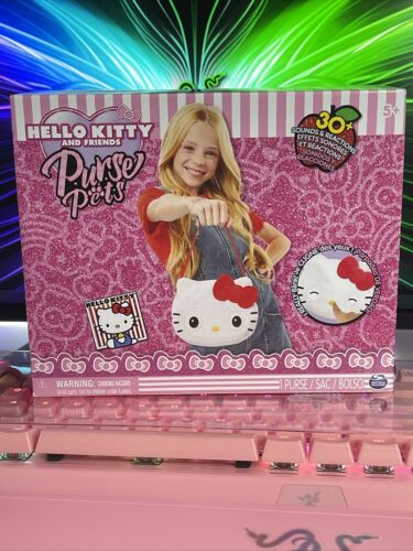 New Sanrio Hello Kitty Purse Pets Friend Interactive Toy White Cat Blinks Sound - 第 1/17 張圖片