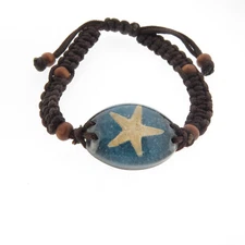 Genuine Starfish Bracelet or Anklet Macrame .75 x 7 to 10 inch