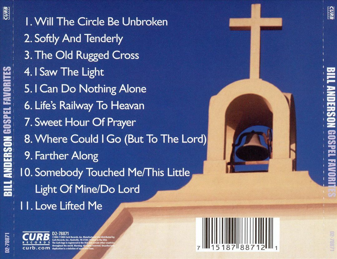 BILL ANDERSON GOSPEL FAVORITES NEW CD