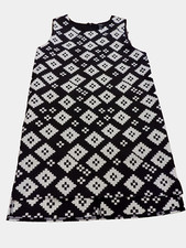 Forever 21 ADORABLE Dress EUC Sleeveless Black Ivory squares Lined Shift Sz M