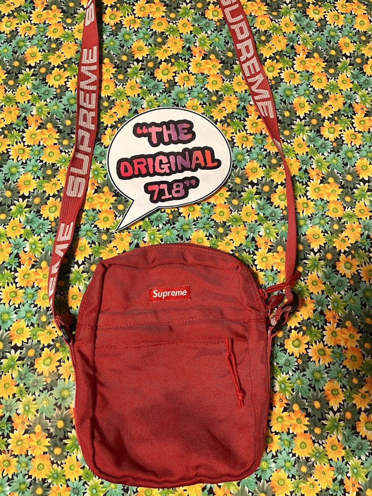 Sac bandoulière Supreme SS18   logo boîte suprême rouge