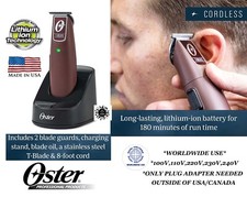Oster Li Ion Professional Cordless T-Finisher T-Blade Trimmer SET Barber Stylist