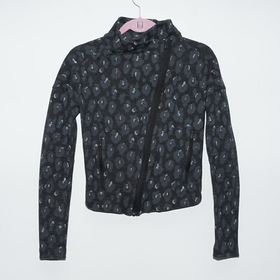 Adidas Stella Mccartney Damenjacke schwarz grau Reißverschluss Größe 2XS 