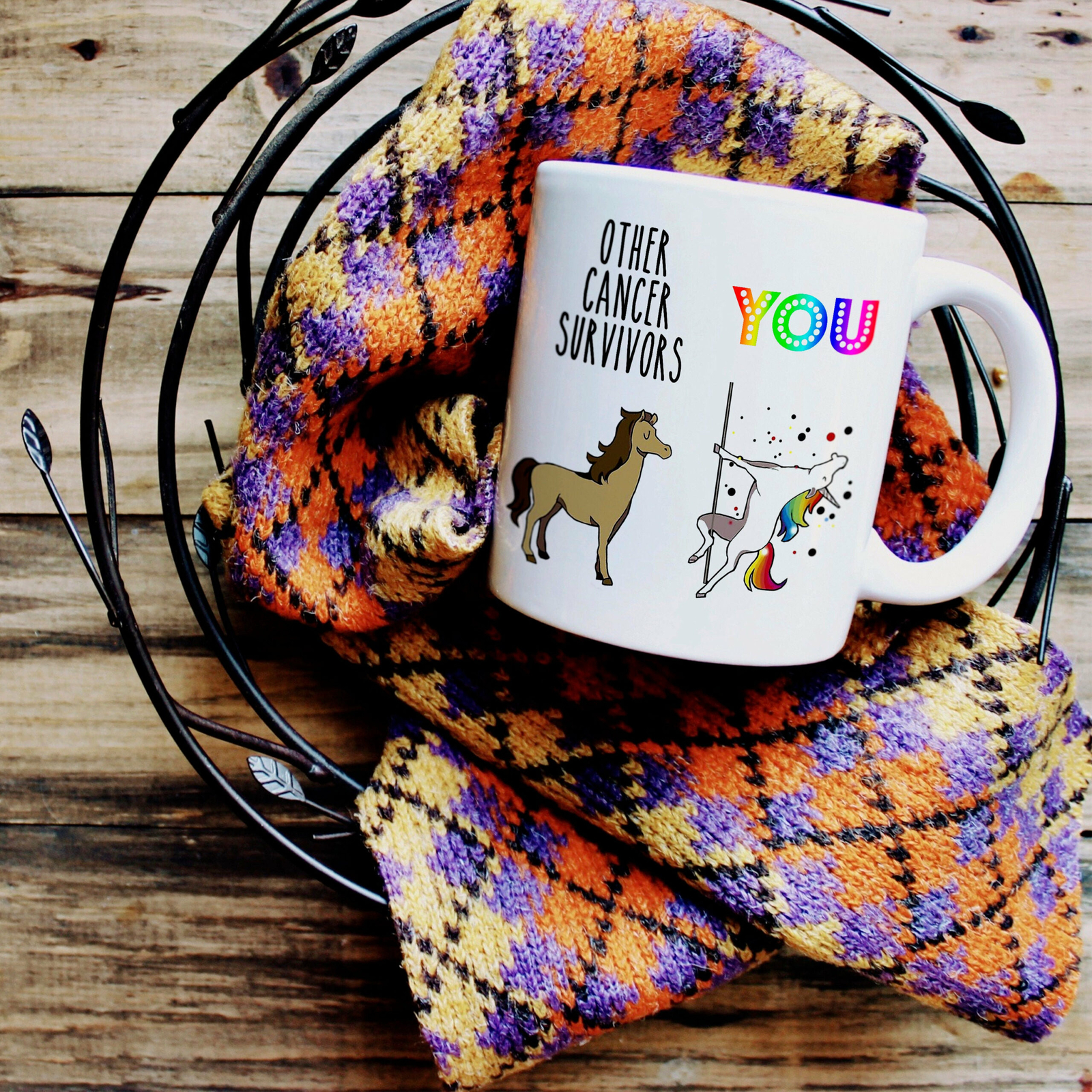 Funny Unicorn Cancer Survivor Mug - Fight F*ck Cancer Motivational Gift