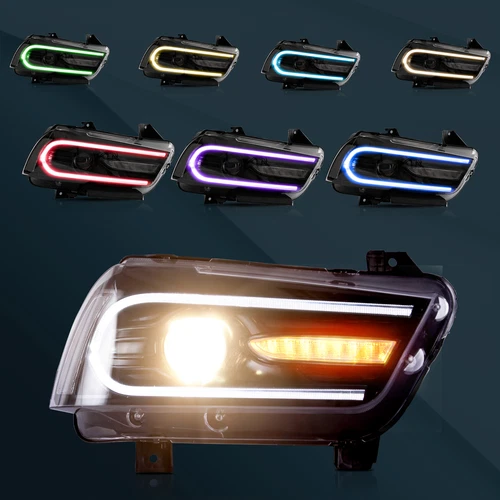 VLAND LED Headlights Fit DODGE CHARGER 2011-2014 Sequential Turn Headlamps - Picture 2 of 9