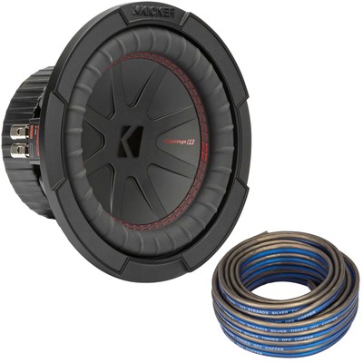 Kicker 48CWR82 CompR 8'' Subwoofer, DVC, 2-ohm - Includes Speaker Wire