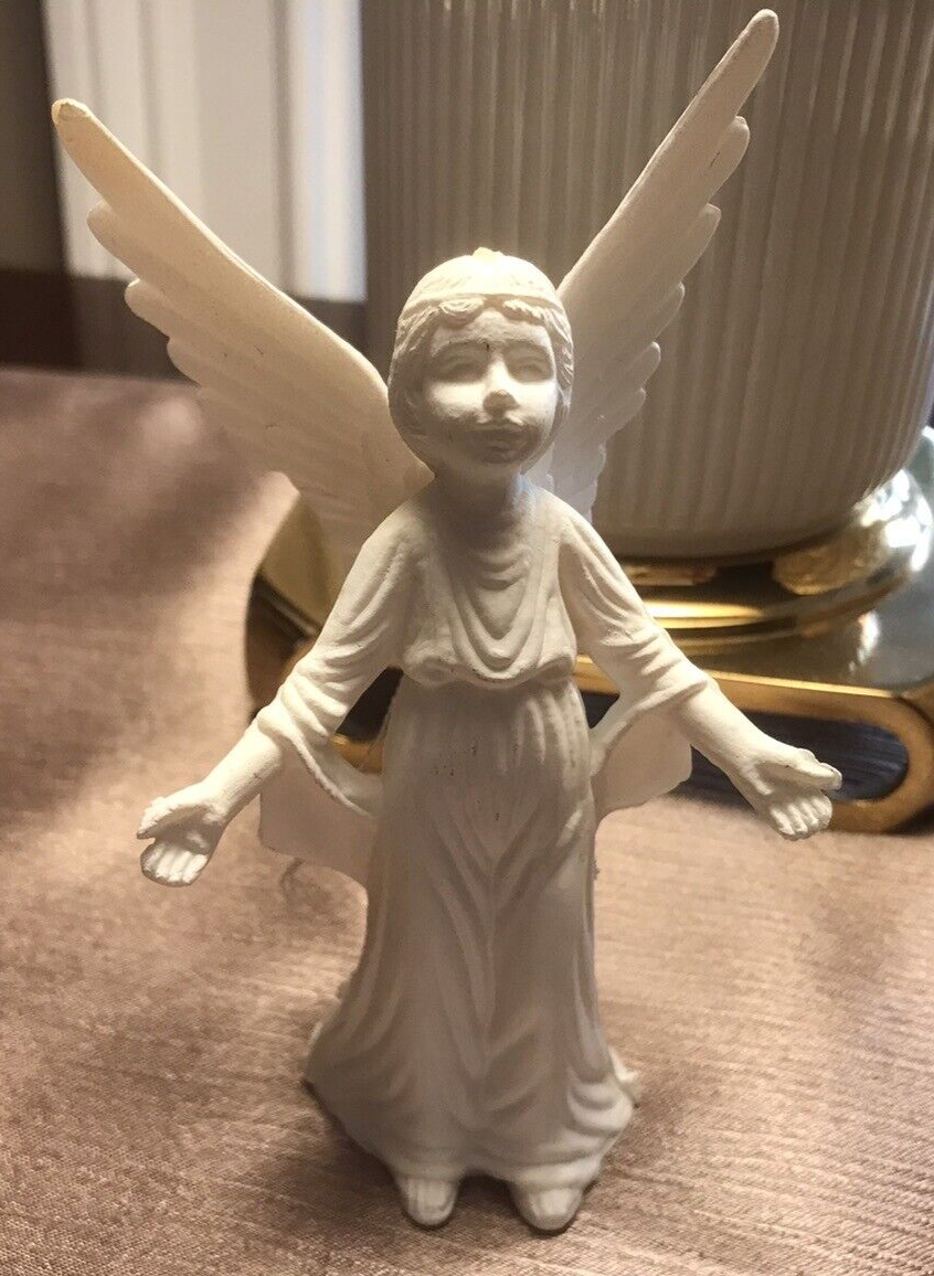 … White Angel … White Angel Christmas Ornament Vintage Hard Plastic 4-1/4