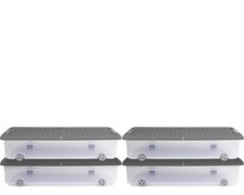 4x Unterbettbox Rollbox Aufbewahrungsbox  mit...