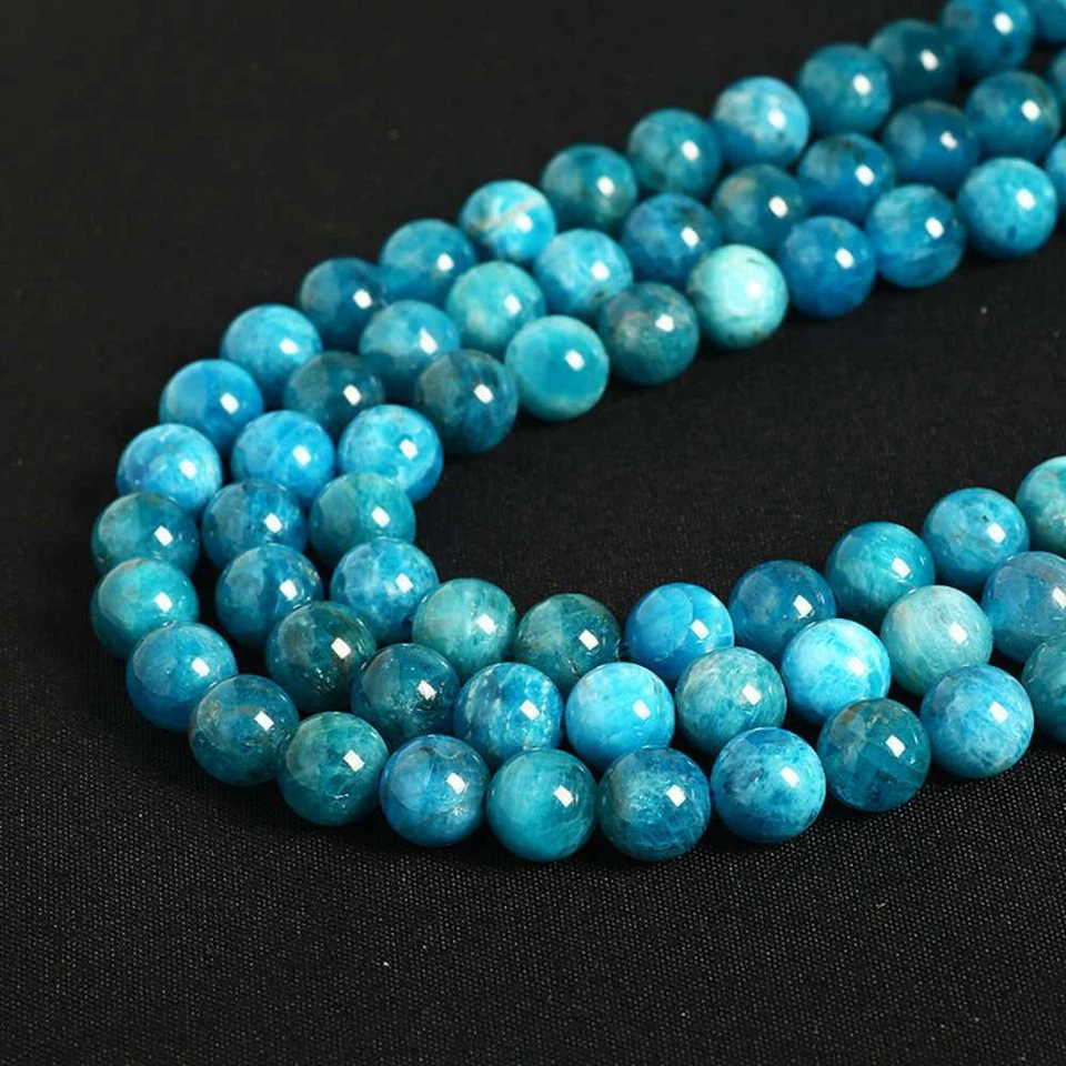 Cuentas sueltas de piedras preciosas de apatita natural de 14,5 pulgadas Taseel bendición curación 1 pieza Foto 3 de 4