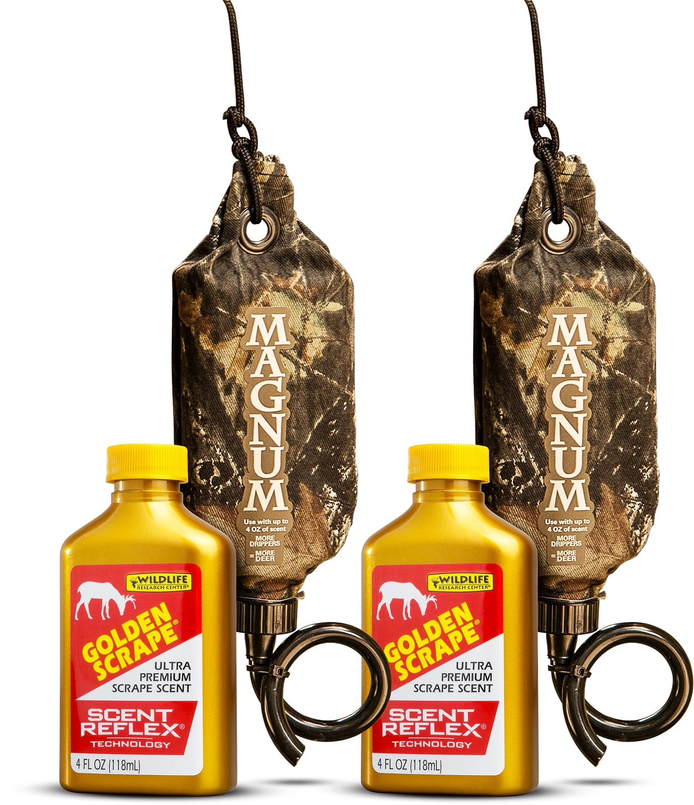 Double Scrape Dripper Kit Camo 2 Drippers 2 Bottles Golden Scrape Scent