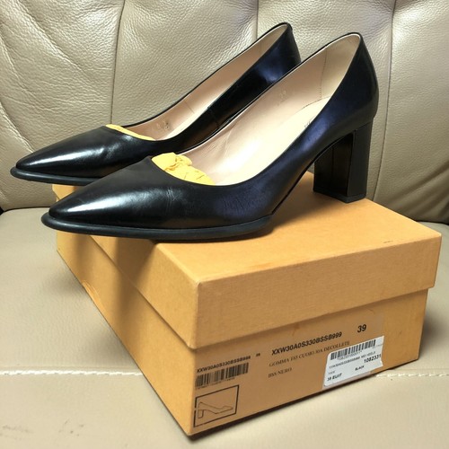 Women’s TOD'S Black Leather Block Heel Court Shoes Size UK 6 EU 39 - Picture 6 of 10