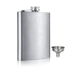 Stainless Steel Hip Flask 6/8/10oz Pocket Bottle w/ Screw Cap Funnel Leakproof