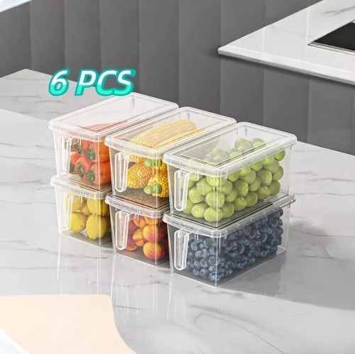 6 Refrigerator Food Storage Boxes Fresh and Odor-Proof Classified Storage US - Picture 4 of 8