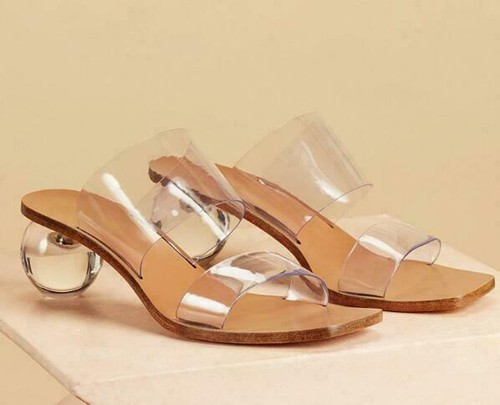 clear ball heel sandals