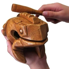 Deluxe Large 6" Wood Frog Guiro Rasp - Percussion Musical Instrument Tone Blo...
