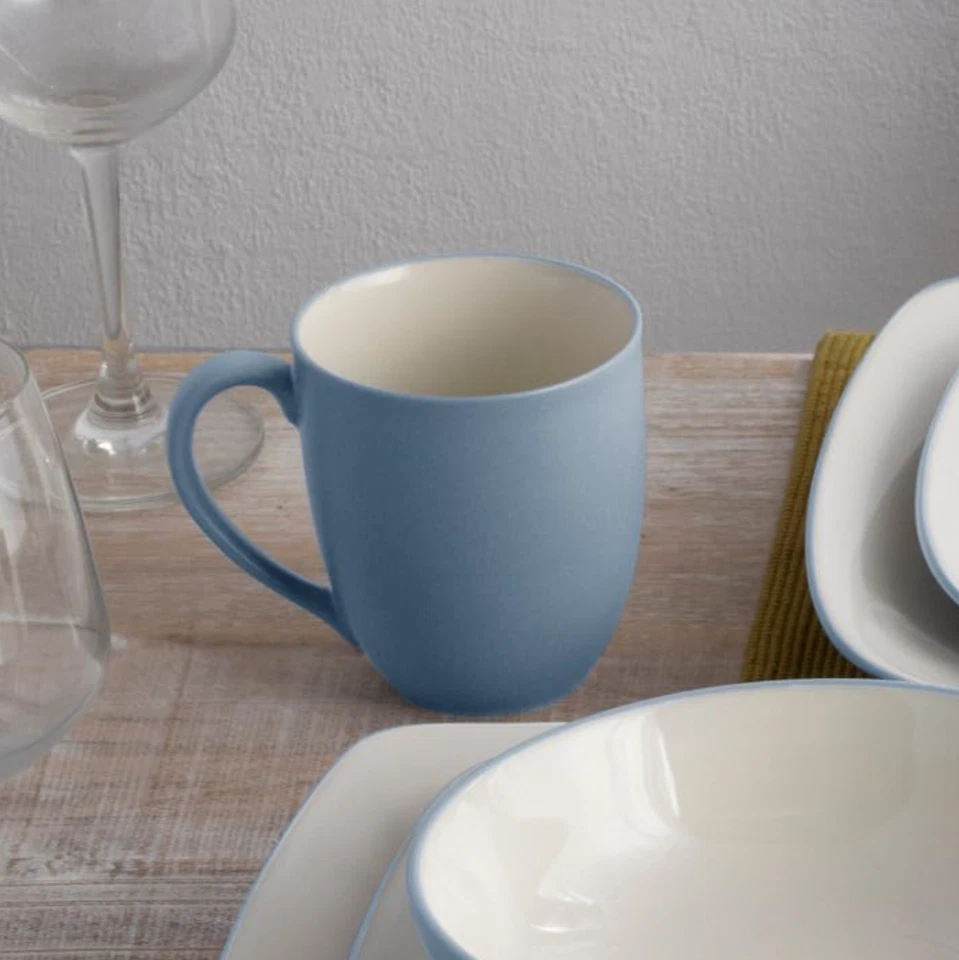 NORITAKE COLORWAVE MATTE ICE BLUE DINNER PLATE BOWL SET 4 PCS STONEWARE NEW NIB - Image 3 of 4