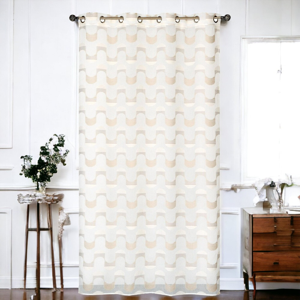 Voilage à motif jacquard haut de gamme beige 140x240 cm