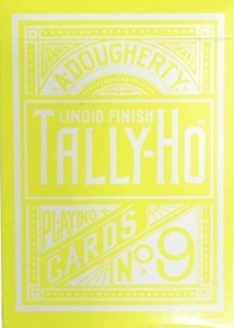 Yellow Tally Ho Reverse Circle Back Limited Edition Playing Cards