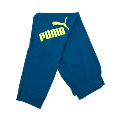 Puma Youth Joggers Size XL (18-20) Turquoise With Neon Yellow Logo