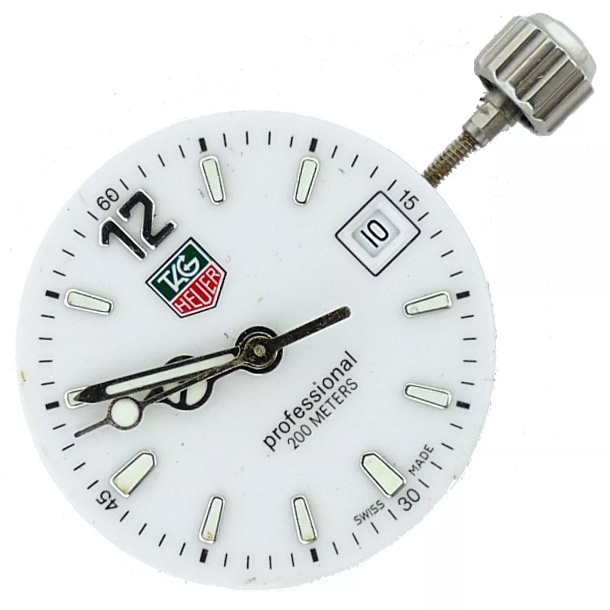 Tag Heuer Professional 200 Meters White Dial Movement With Crown  Parts/Repairs | Ebay