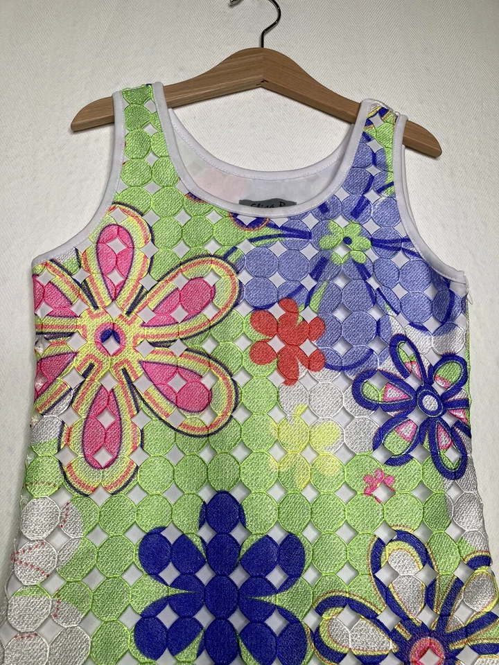 Elisa B. Vestido para niñas colorido con ojales con cordones para ocasiones especiales totalmente forrado talla 12 Foto 3 de 4