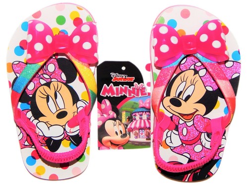 MINNIE MOUSE DISNEY Flip Flops Beach Sandals w/ Optional Sunglasses Toddlers NWT - Picture 10 of 13