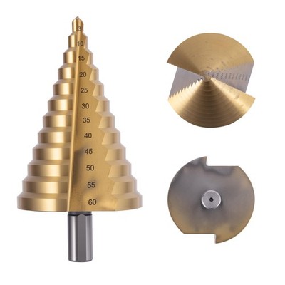 Multi-Size Step Drill Bit Set, 1/4'' to 2-3/8'' Hole Diameter, Premium HSS 4241...