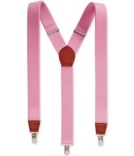 Club Room Mens Non-Leather Medium Suspenders, Pink, One Size