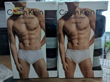 Lot Of 2 Calvin Klein 3-Pack Classic Fit 100% Cotton Briefs NWT 2XL