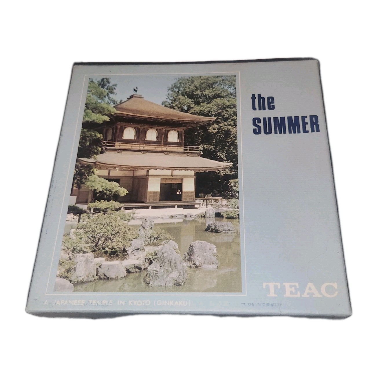 This is a TEAC "the SUMMER" audio reel-to-reel tape featuring the Ginkaku-ji...