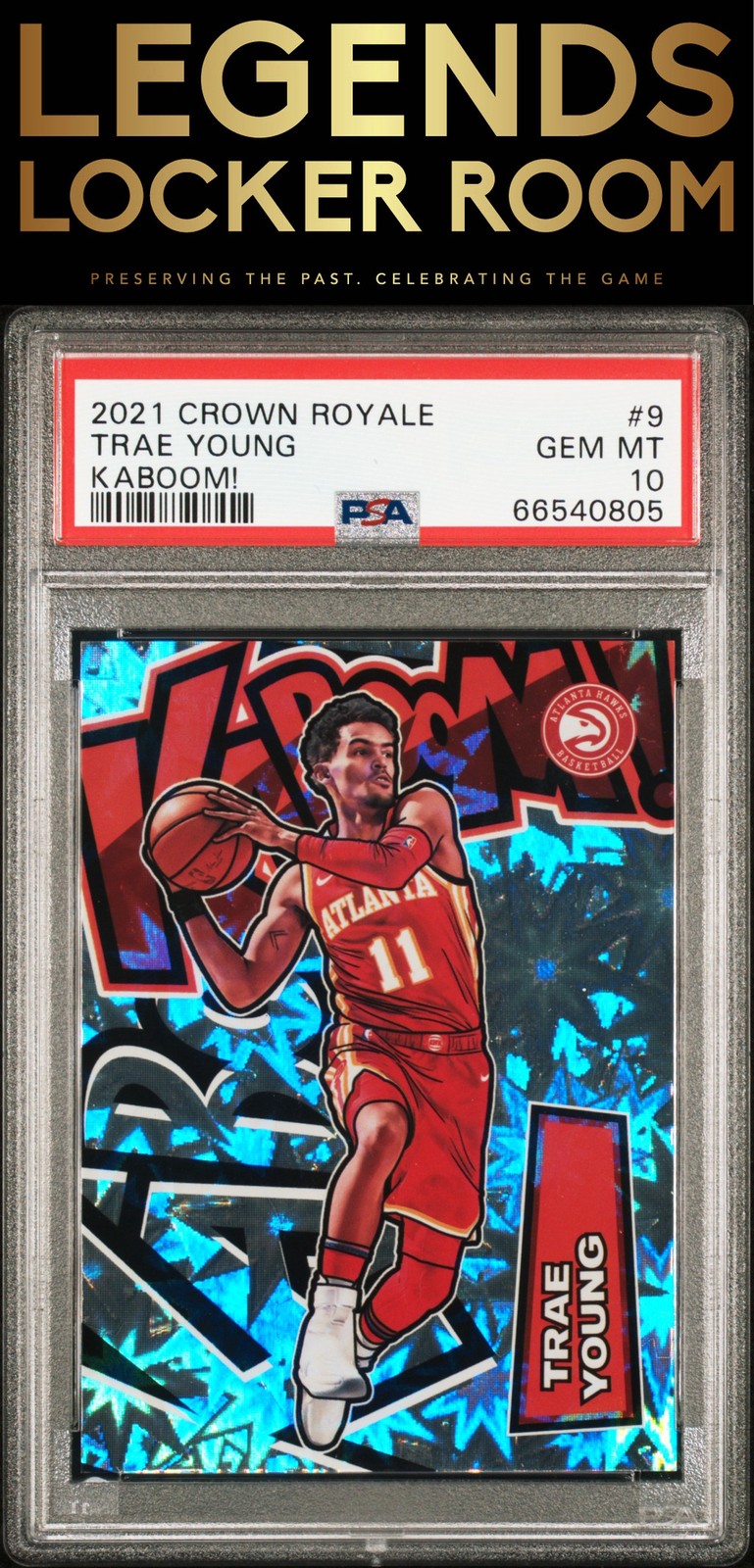 2021 Panini Crown Royale Kaboom! #9 Trae Young Kaboom! PSA 10