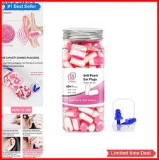 Soft Foam Ear Plugs 60 Pairs 38dB SNR Noise Reduction Pink White For Sleep