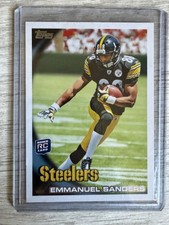 2010 Topps #254a Emmanuel Sanders Pittsburgh Steelers Rookie Football Card. rookie card picture