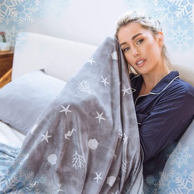 Ailemei Direct Cooling Throw Blanket with Double XL 50''x70'', Space Grey